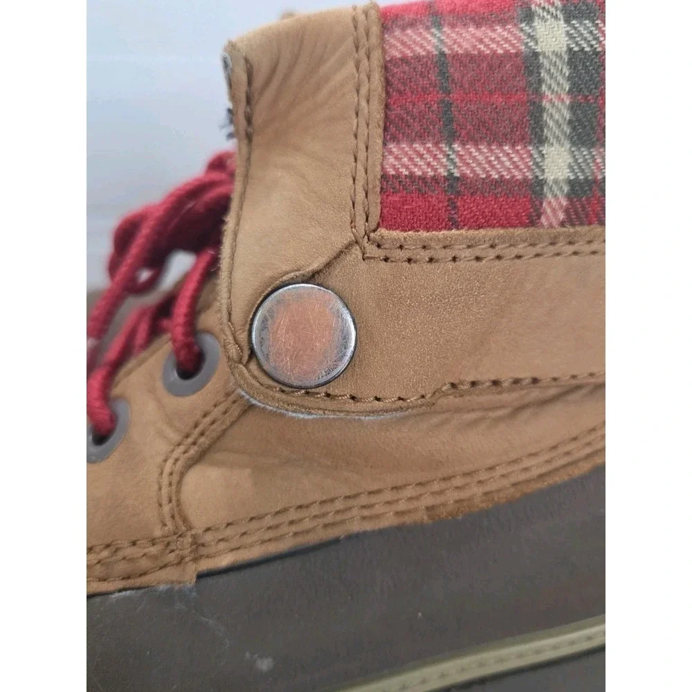 Crocs‎ 11443 Cobbler Plaid Lined Foldover Lace Up Ankle Boots Child 12